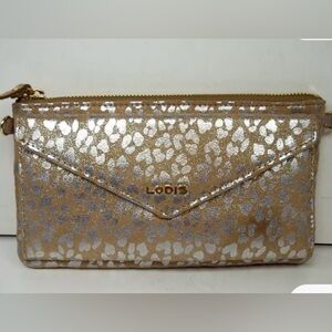 Lodis Silver Leopard Print Convertible Crossbody Bag